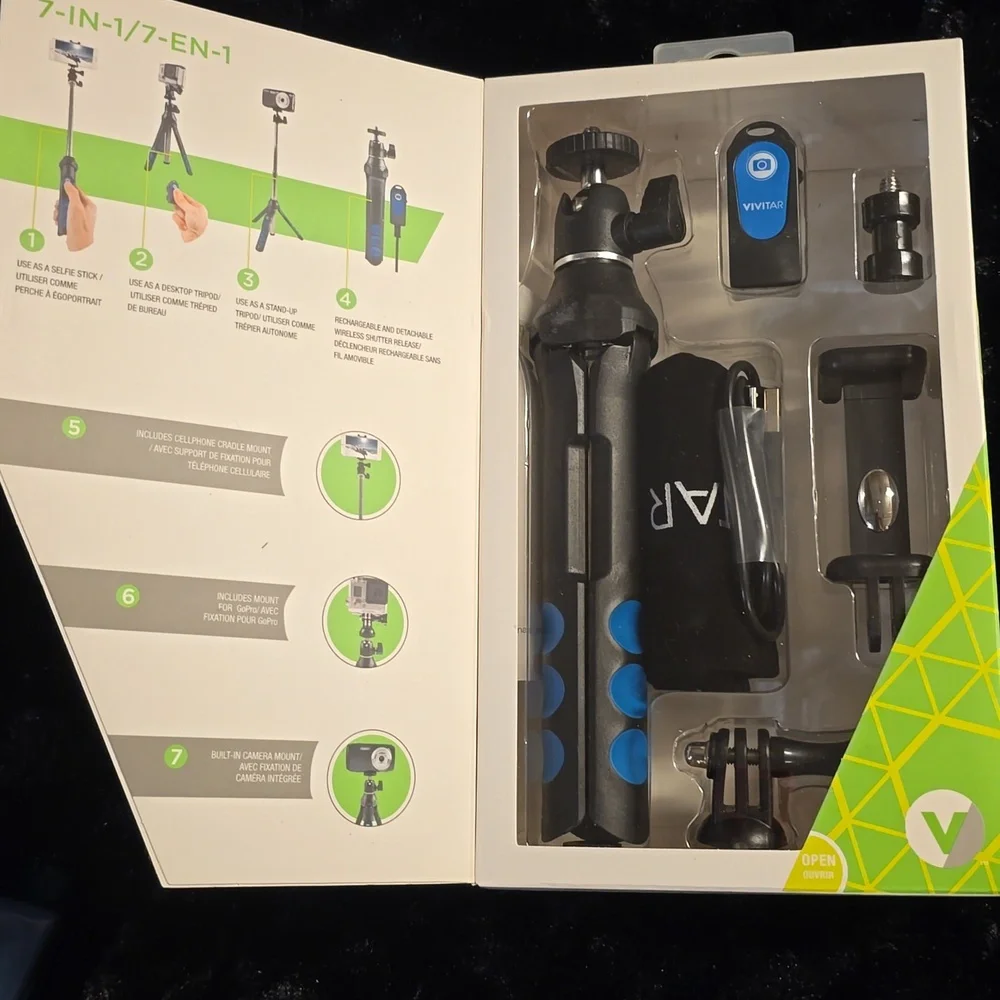 Vivitar Black and Blue 7-in-1 Selfie Tripod